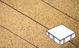 Плитка тротуарная Готика, Granite FINO, Квадрат без фаски, Жельтау, 150*150*100 мм
