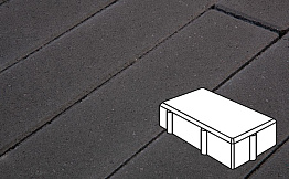 Плитка тротуарная Готика Profi, Брусчатка, черный, частичный прокрас, с/ц, 200*100*60 мм