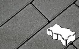 Плитка тротуарная Готика Profi, Зигзаг/Волна, серый, полный прокрас, с/ц, 225*112,5*60 мм