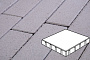 Плитка тротуарная Готика Profi, Квадрат, белый, частичный прокрас, б/ц, 400*400*80 мм