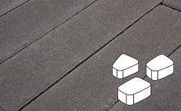 Плитка тротуарная Готика Profi Веер, темно-серый, частичный прокрас, с/ц, толщина 60 мм, комплект 3 шт