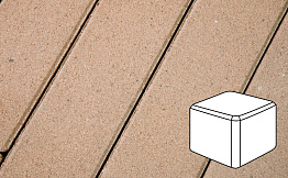 Плитка тротуарная Готика Profi, Куб, палевый, частичный прокрас, б/ц, 80*80*80 мм