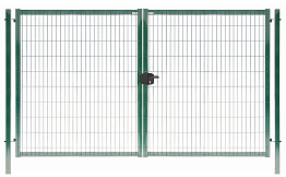 Распашные ворота Grand Line Medium New Lock, RAL 6005, 1530*4000 мм