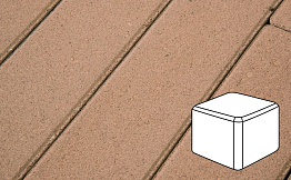 Плитка тротуарная Готика Profi, Куб, оранжевый, частичный прокрас, б/ц, 80*80*80 мм