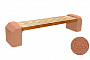 Деревянная скамья с бетонными опорами ВЫБОР СК-3 гранит цвет с пигментом оранжевый 2,42 м