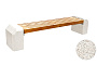 Деревянная скамья с бетонными опорами ВЫБОР СК-3 гранит цвет белый 2,42 м
