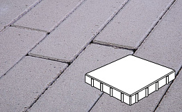 Плитка тротуарная Готика Profi, Квадрат, белый, частичный прокрас, б/ц, 400*400*100 мм