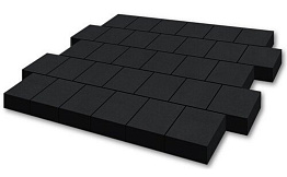 Плитка тротуарная SteinRus, Valencia Б.3.К.8, гладкая, черный, 300*300*80 мм
