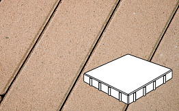 Плитка тротуарная Готика Profi, Квадрат, палевый, частичный прокрас, б/ц, 400*400*100 мм