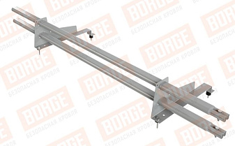Снегозадержатель трубчатый Borge для металлочерепицы с высокой ступенькой 400 мм оцинкованный RAL 9006, 1,5 м