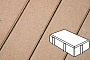 Плитка тротуарная Готика Profi, Брусчатка, палевый, частичный прокрас, б/ц, 200*100*100 мм
