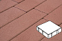 Плитка тротуарная Готика Profi, Квадрат, красный, частичный прокрас, б/ц, 150*150*80 мм
