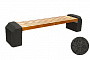Деревянная скамья с бетонными опорами ВЫБОР СК-3 гранит цвет с пигментом черный 2,42 м