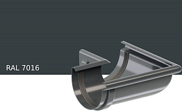 Угол желоба внешний KROP PVC 90 градусов для системы D 75/63 мм, RAL 7016
