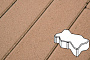 Плитка тротуарная Готика Profi, Зигзаг/Волна, оранжевый, частичный прокрас, б/ц, 225*112,5*80 мм