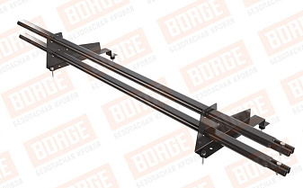 Снегозадержатель трубчатый Borge для металлочерепицы с высокой ступенькой 350 мм оцинкованный RAL 8019, 1,5 м