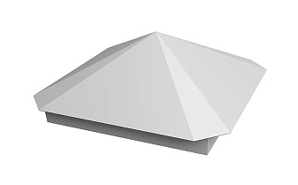 Колпак на столб Grand Line Пирамида 390*390 мм 0,45 Drap с пленкой RAL 9003