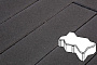 Плитка тротуарная Готика Profi, Зигзаг/Волна, черный, частичный прокрас, с/ц, 225*112,5*80 мм