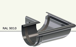 Угол желоба внешний KROP PVC 90 градусов для системы D 130/90 мм, RAL 9010