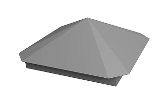 Колпак на столб Grand Line Пирамида 390*390 мм 0,45 PE с пленкой RAL 9006