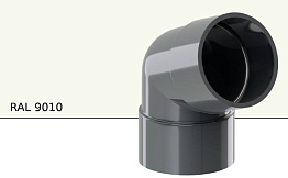 Колено 67 градусов KROP PVC для системы D 130/90 мм, RAL 9010