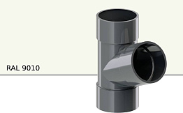 Тройник 67 градусов KROP PVC для системы D 130/90 мм, RAL 9010