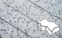 Плитка тротуарная Готика, City Granite FINO, Зигзаг/Волна, Грис Парга, 225*112,5*60 мм