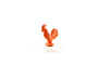 Керамические фигурки CREATON Петух (Firstgokel)  высота 45 см цвет пёстро-красный муаровый ангоб