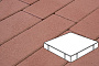 Плитка тротуарная Готика Profi, Квадрат, красный, частичный прокрас, б/ц, 600*600*80 мм