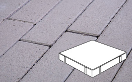 Плитка тротуарная Готика Profi, Квадрат, белый, частичный прокрас, б/ц, 500*500*100 мм