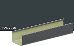 Желоб квадратный KROP PVC Квадрат для системы D 135/80*80 мм, RAL 7016, 3 м