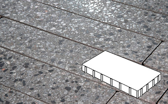 Плитка тротуарная Готика, Granite FINO, Плита, Галенит, 400*200*80 мм
