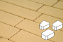 Плитка тротуарная Готика Profi Веер, желтый, частичный прокрас, б/ц, толщина 60 мм, комплект 3 шт