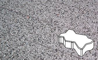 Плитка тротуарная Готика, Granite FINERRO, Зигзаг/Волна, Белла Уайт, 225*112,5*60 мм