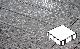 Плитка тротуарная Готика, Granite FINO, Квадрат, Галенит, 150*150*60 мм