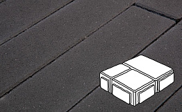Плитка тротуарная Готика Profi, Старый Город, черный, частичный прокрас, с/ц, толщина 60 мм, комплект 3 шт