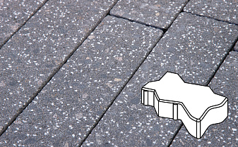 Плитка тротуарная Готика, Granite FINERRO, Зигзаг/Волна, Ильменит, 225*112,5*60 мм