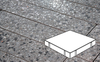 Плитка тротуарная Готика, City Granite FINO, Квадрат, Галенит, 500*500*100 мм