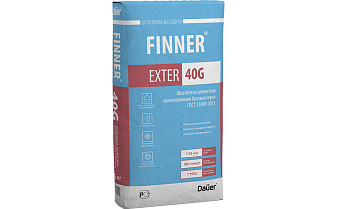 Шпатлевка цементная армированная базовая Dauer FINNER EXTER 40 G, серая, 25 кг