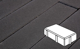 Плитка тротуарная Готика Profi, Брусчатка, черный, частичный прокрас, с/ц, 200*100*100 мм