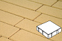 Плитка тротуарная Готика Profi, Квадрат без фаски, желтый, частичный прокрас, б/ц, 150*150*100 мм