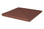 Клинкерная ступень угловая деленная венецианская рифленая King Klinker 03 Natural brown, 330*330*14 мм