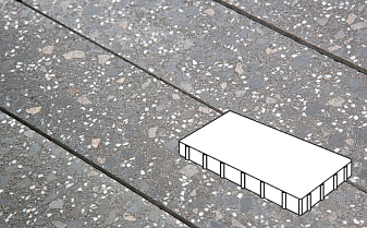 Плитка тротуарная Готика, Granite FINO, Плита, Ильменит, 400*200*80 мм