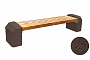 Деревянная скамья с бетонными опорами ВЫБОР СК-3 гранит цвет с пигментом коричневый 2,42 м