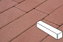 Плитка тротуарная Готика Profi, Ригель, красный, частичный покрас, б/ц, 360*80*80 мм
