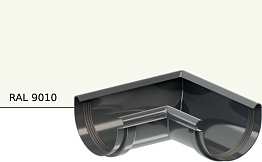 Угол желоба внутренний KROP PVC 90 градусов для системы D 130/90 мм, RAL 9010