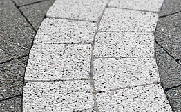 Плитка тротуарная Steingot Премиум, Классика Арко, дробеструйная обработка, Bianco Nero, толщина 60 мм