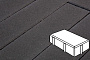 Плитка тротуарная Готика Profi, Брусчатка, черный, частичный прокрас, с/ц, 200*100*80 мм
