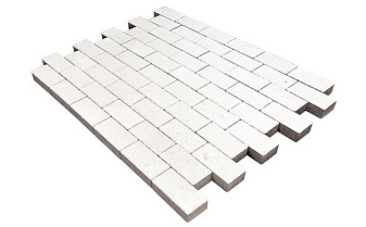 Плитка тротуарная SteinRus Прямоугольник Лайн В.6.П.8, гладкая, белый, 200*100*80 мм