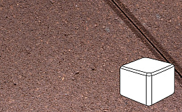 Плитка тротуарная Готика Profi, Куб, оранжевый, частичный прокрас, с/ц, 80*80*80 мм